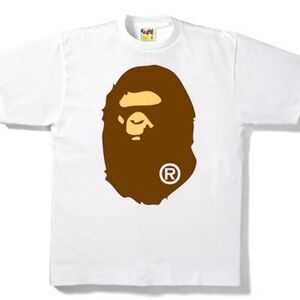 A Bathing Ape White T-Shirt with Brown Graphic